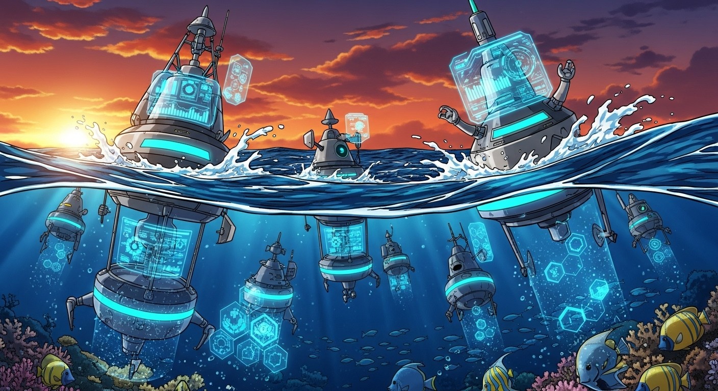 Technology Background Ocean Free Ocean Tech Sentinels Image - Futuristic, Buoys, Ocean | Download ...