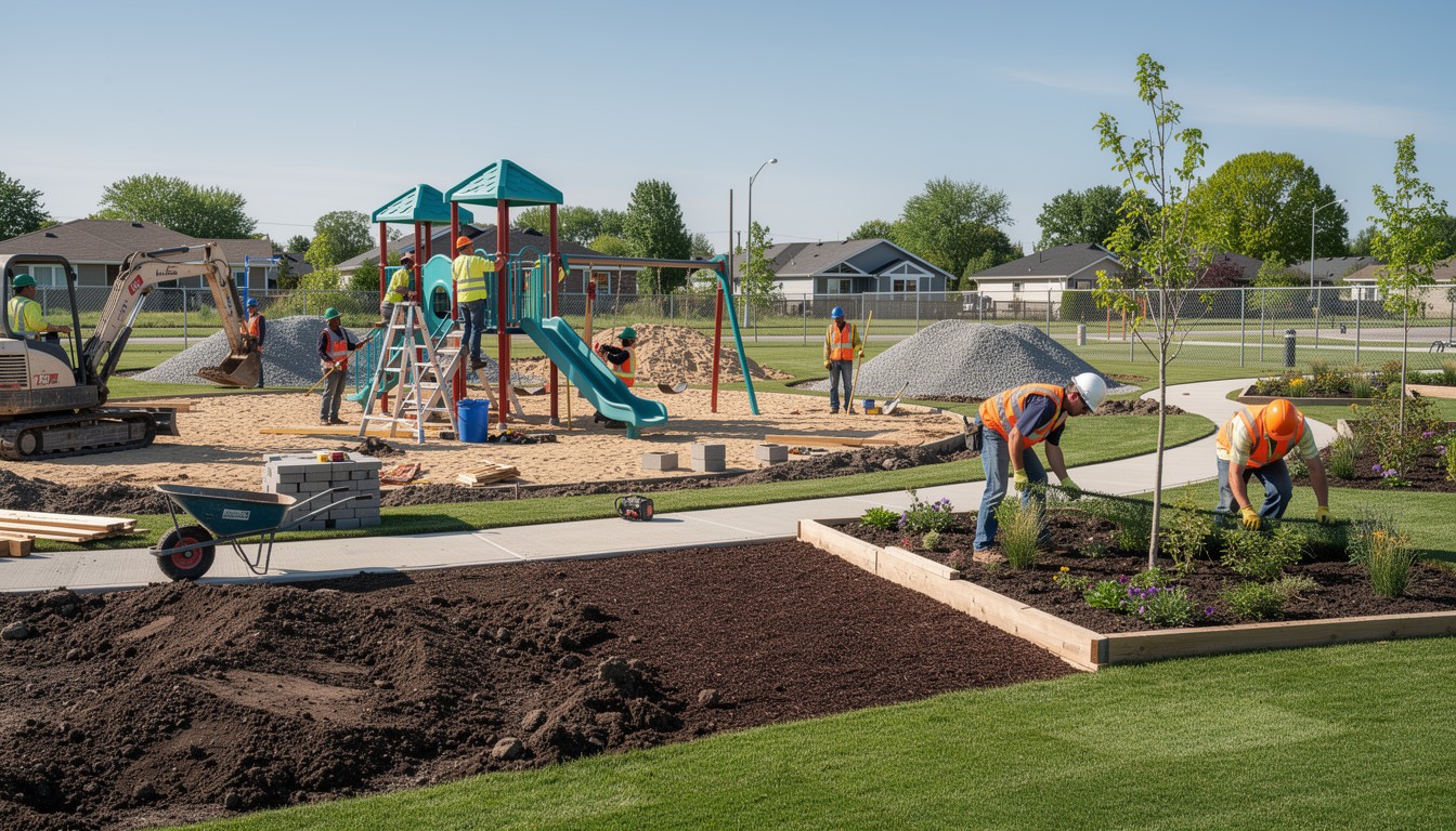 Free Building Community Playgrounds Image - Construction, Workers ...