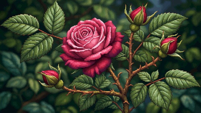 Free Pixelated Rose Bloom Image - Rose, Flower, Pixel | Download at ...
