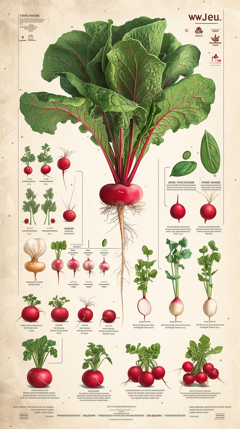 Radish Color Chart Free Radish Varieties Illustrated Image - Radish, Illustration, Botany ...