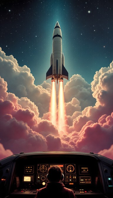 Free Retro Rocket Launch Image - Rocket, Space, Astronaut | Download at ...