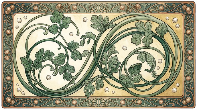 Free Cilantro Art Nouveau Image - Cilantro, Coriander, Illustration ...