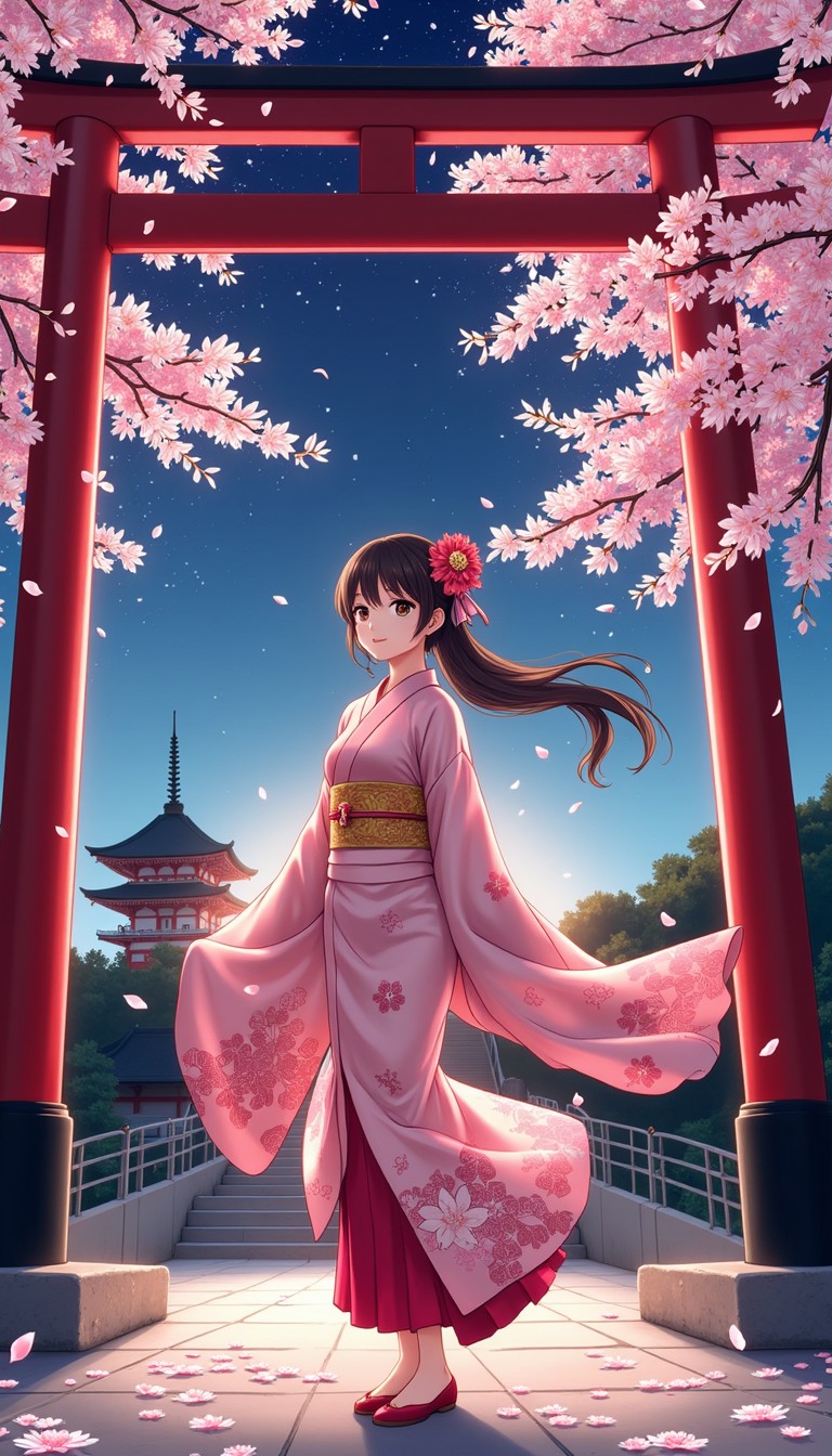 Free Cherry Blossom Elegance Image - Anime, Kimono, Sakura | Download ...