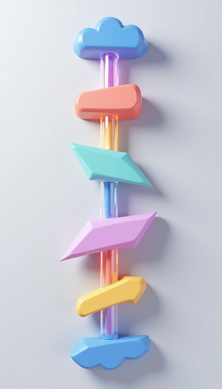 Free Colorful Floating Flowchart Photo - Flowchart, Geometric ...