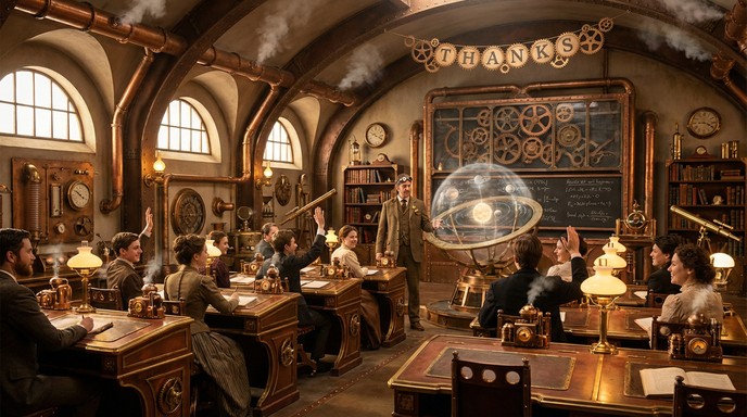 Free Steampunk Classroom Wonder Image - Steampunk, Classroom, Victorian ...