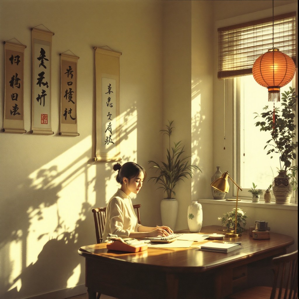 Free Sunlit Asian Study Image - Vintage, Workspace, Minimal | Download ...