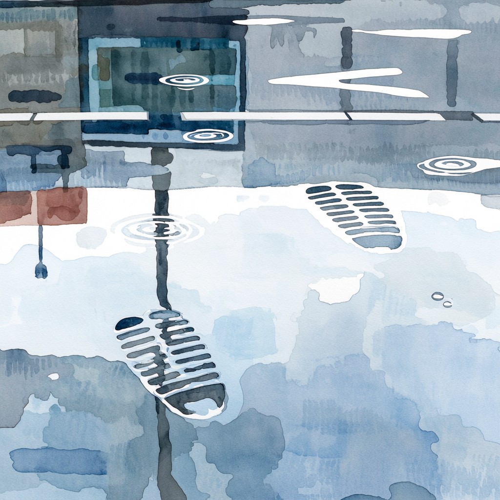 Free Fading Footsteps Away Image - Watercolor, Footprints, Rain ...