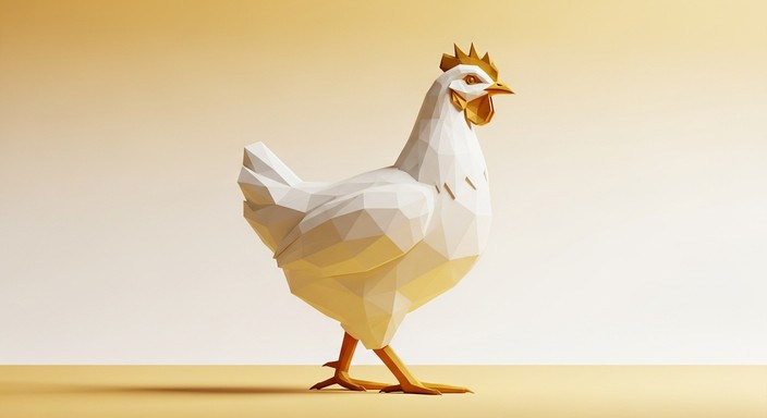 Free Geometric Golden Chicken Image - Chicken, Hen, Fowl | Download at ...