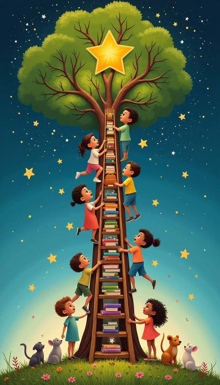 Where We Rise Free Together We Rise Image - Children, Stars, Ladder | Download at ...