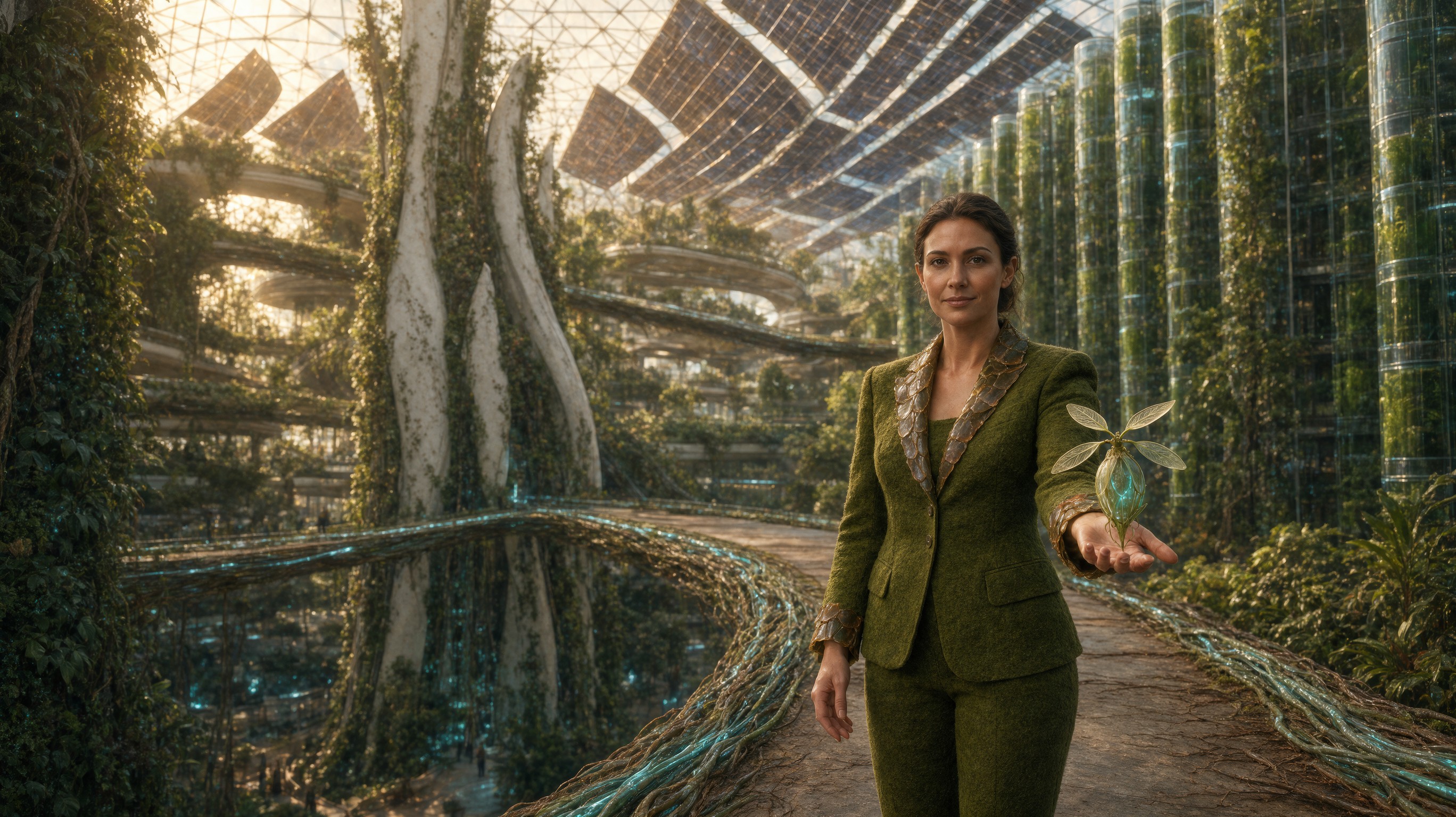 Solar Punk Map Download Solarpunk Greenhouse Welcome Image - Solarpunk, Woman ...