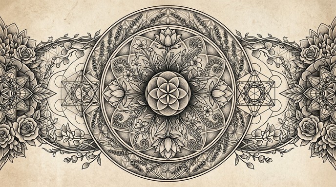 Free Sacred Botanical Geometry Image - Mandala, Geometric, Botanical ...