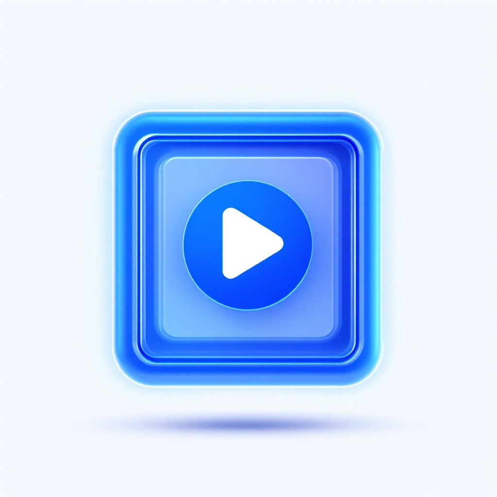 Free Glowing Play Button Image - Play, Button, Blue | Download at StockCake