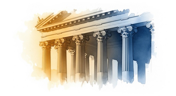 Free Ancient Columns Dissolving Image - Classical, Watercolor, Temple ...