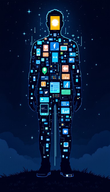 Tech Addiction Visual Free Glowing Tech Addiction Image - Pixelart, Cyberpunk, Illustration ...