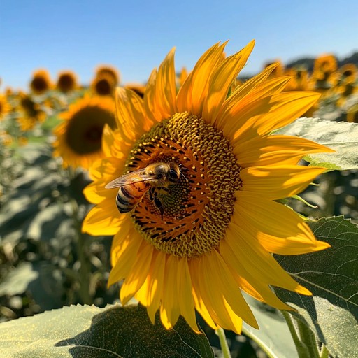 Free Sunflower with Bee Image - Sunflower, Bee, Pollination | Download ...
