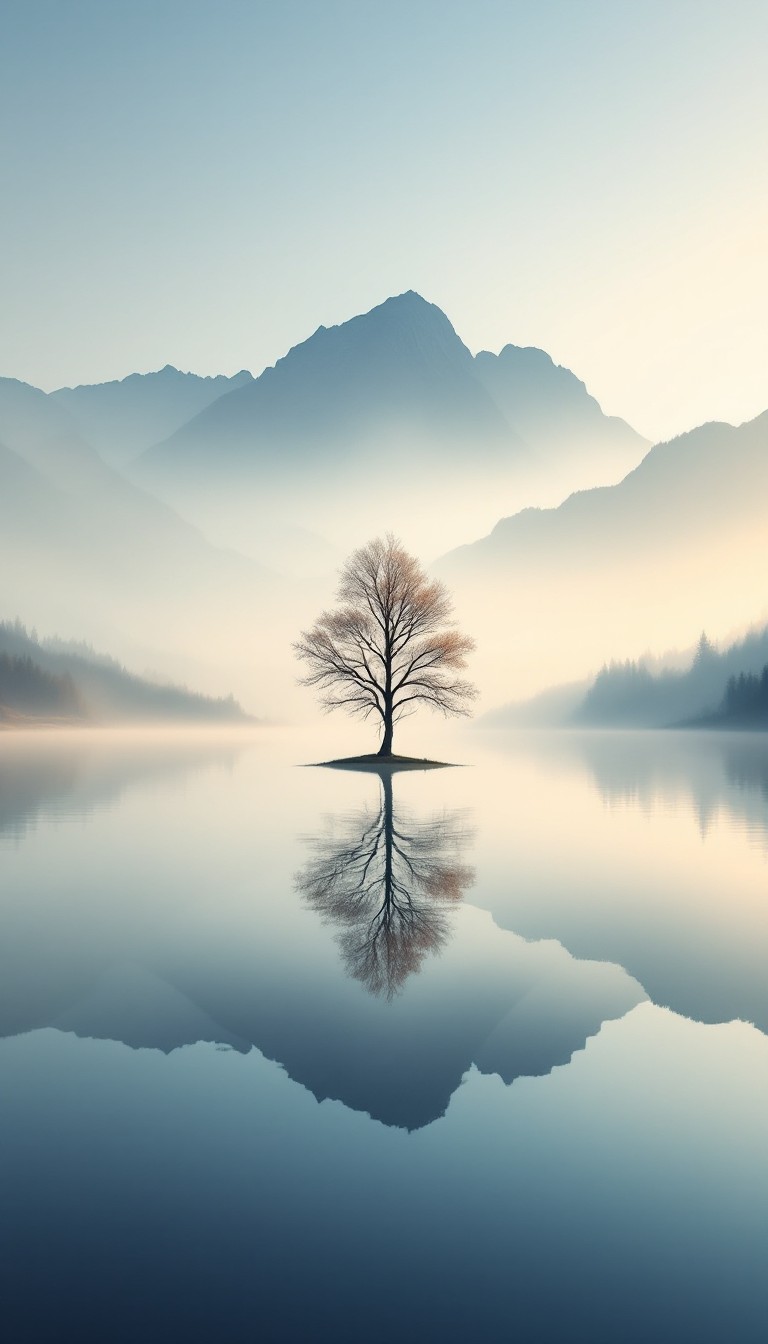 Free Solitary Tree Reflects Image - Tree, Reflection, Lake | Download ...
