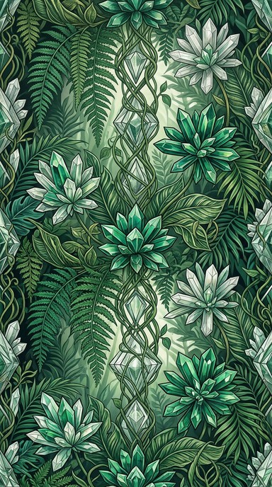 Download Cascading Leafy Geometry Image - Botanical, Green, Pattern ...