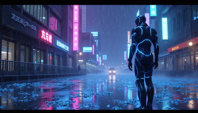 Free Android Rain Symphony Image - Cyberpunk, Android, Rainfall ...