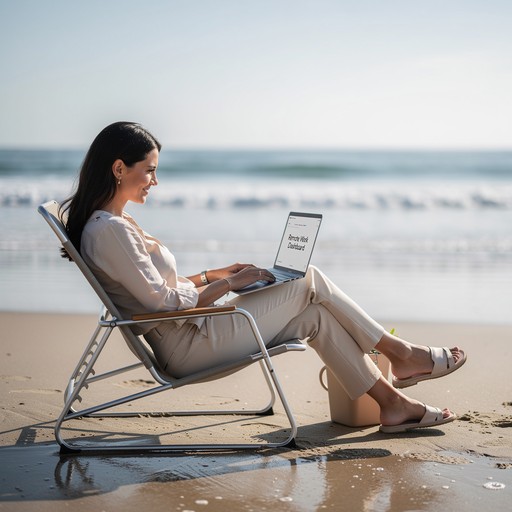 Free Beach Office Setup Image - Laptop, Beach, Sand | Download at StockCake