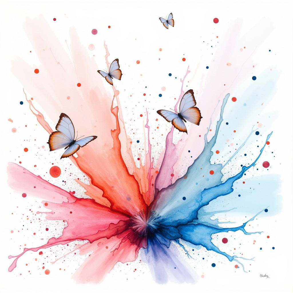 Free Watercolor Butterfly Burst Image - Watercolor, Butterflies ...