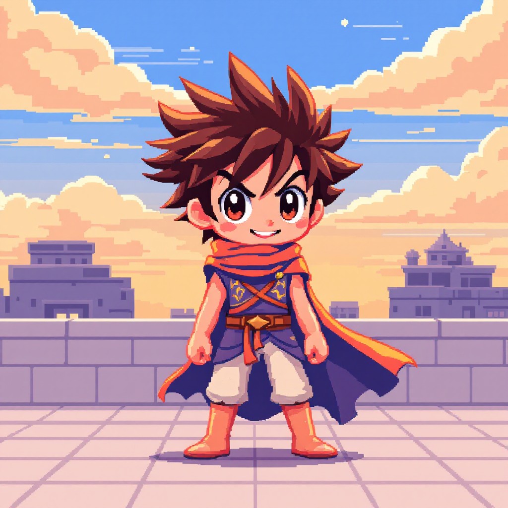 Free Pixel Hero Sunset Image - Pixel, Retro, Anime | Download at StockCake