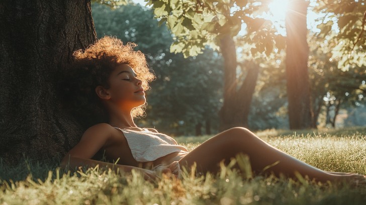Free Sunlit peaceful nap Image - Sunlight, Relaxation, Woman | Download ...