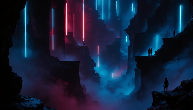 Red Color Chasm Free Neon Chasm Depths Image - Neon, Chasm, Synthwave | Download at ...