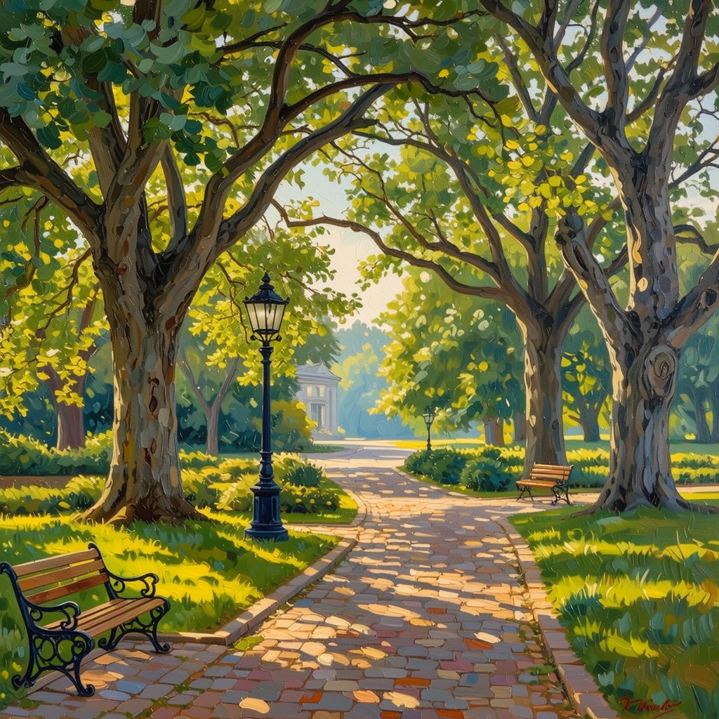 Free Sunlit Park Pathway Image - Landscape, Park, Pathway | Download at ...