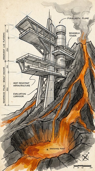 Volcanic Engineer Free Volcano Research Station Image - Volcano, Lava, Observatory ...