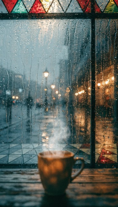 雨の日のカフェの雰囲気の画像をダウンロード - 雨, カフェ, コーヒー
