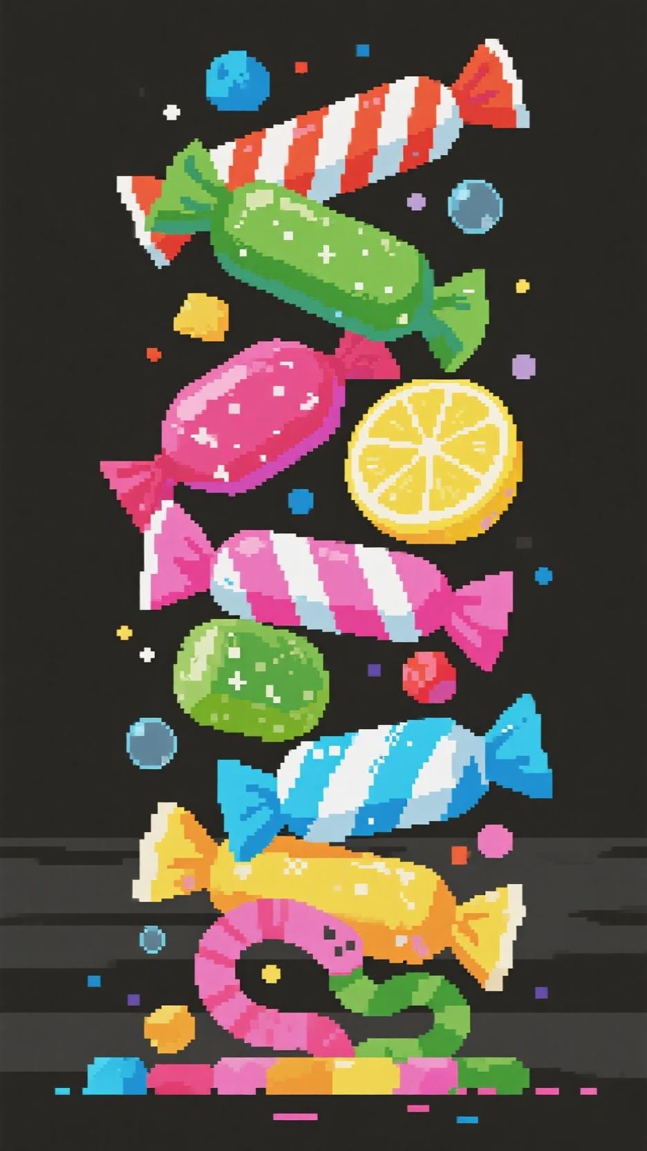 Free Pixel Candy Cascade Image - Candy, Pixelart, Sweet | Download at ...