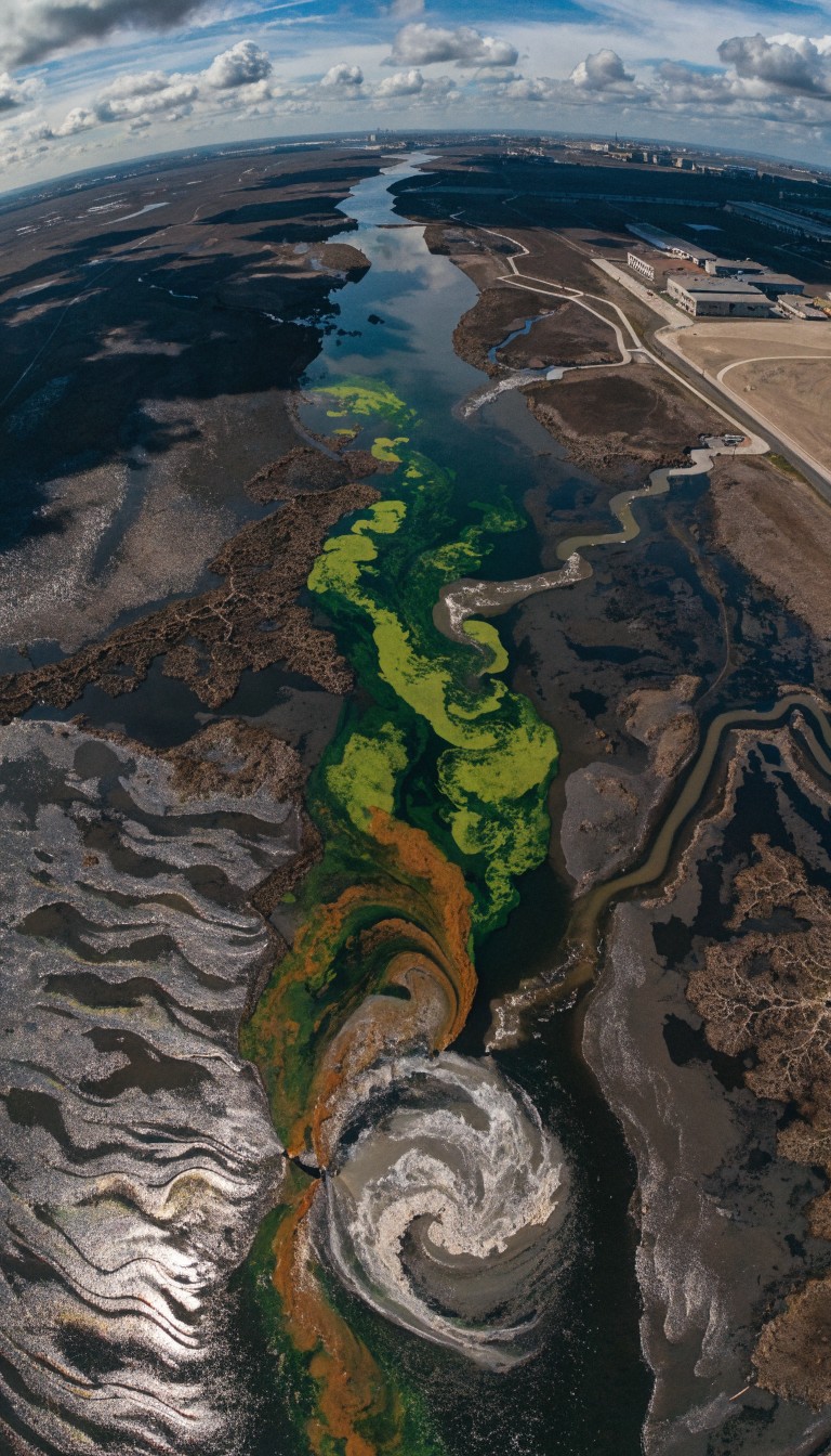 Toxic Dye Rivers Free Toxic River Pollution Image - Pollution, River, Aerial | Download ...