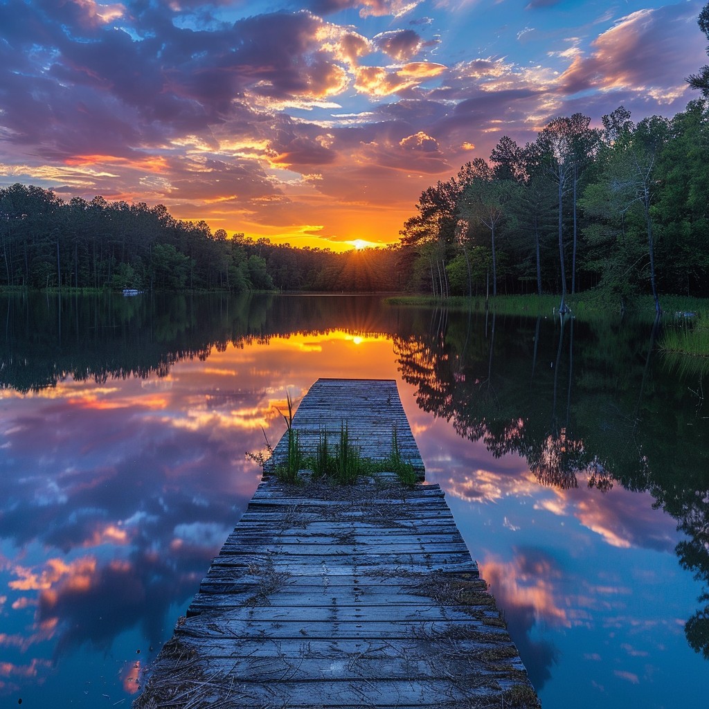 Free Sunset Lake View Photo - Sunset, Lake, Pier | Download at StockCake