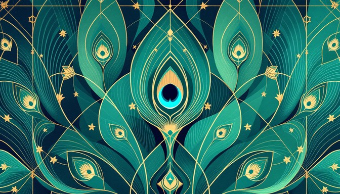 Free Emerald Peacock Symphony Photo - Teal, Emerald, Geometric ...