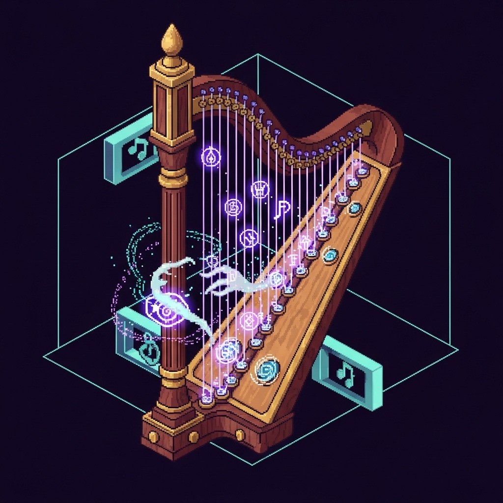 Free Cosmic Harp Resonance Image - Harp, Dimensional, Pixelart ...