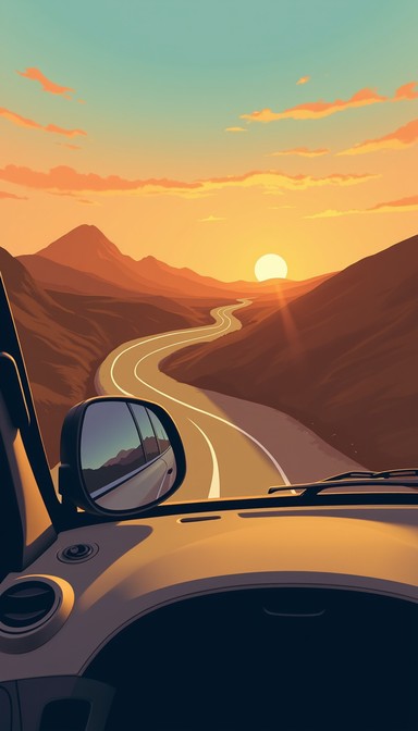 Free Sunset Mountain Drive Image - Sunset, Road, Mountains | Download ...