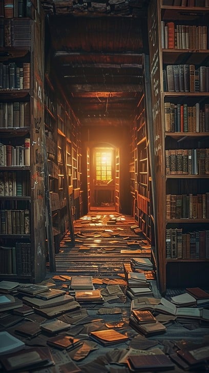 Free Library Luminous Sunset Image | Download at StockCake