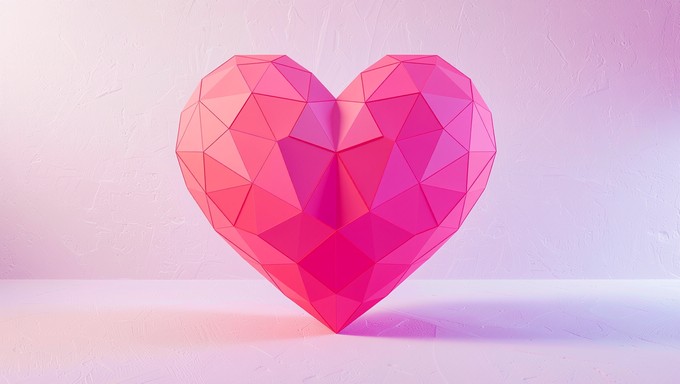 Free Geometric Heart Blooms Image - Heart, Geometric, Minimal ...