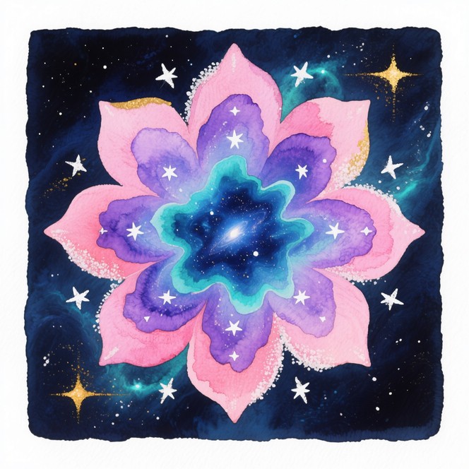 Free Celestial Bloom Unfolds Photo - Cosmic, Bloom, Watercolor ...