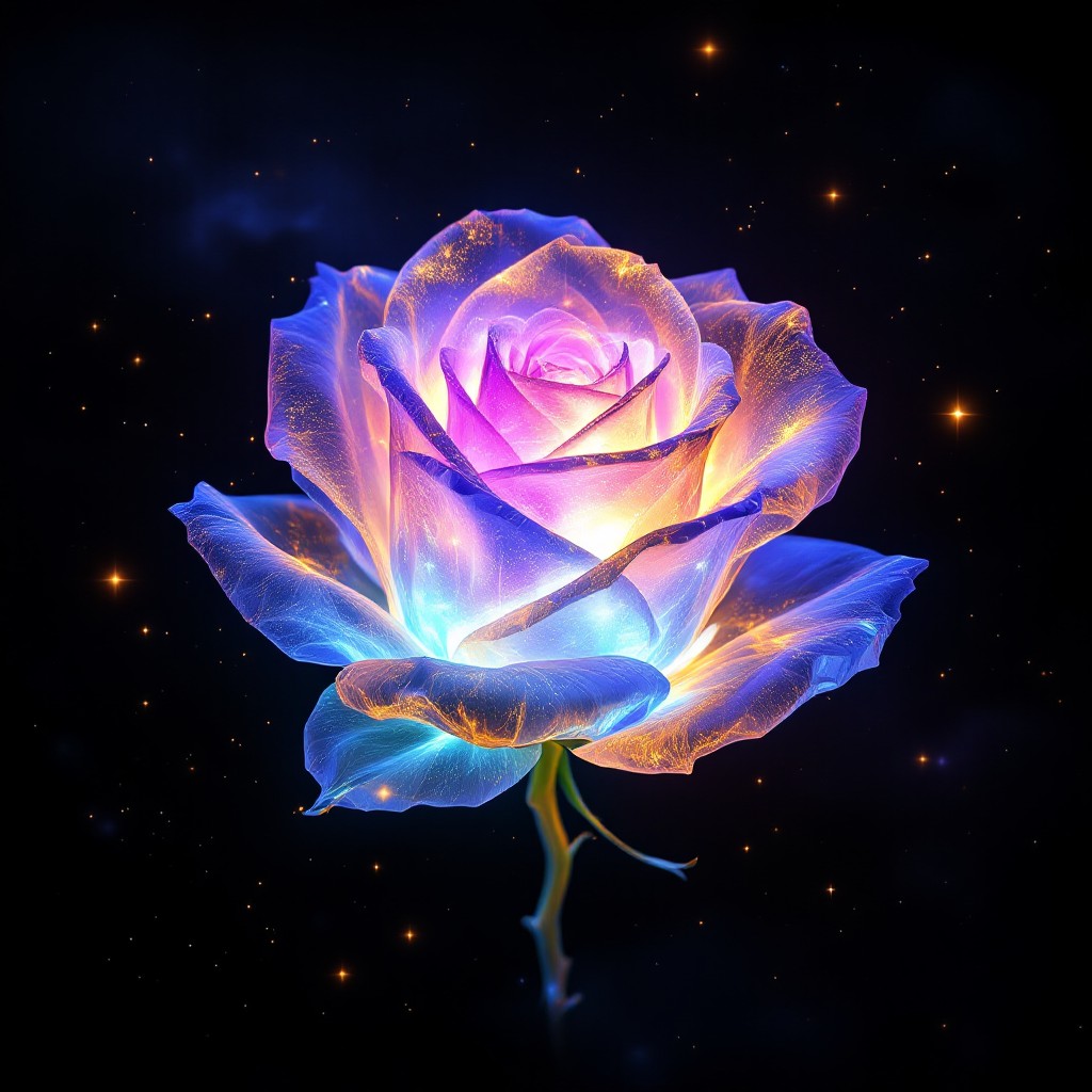 Free Glowing Space Rose Image - Rose, Crystal, Cosmic | Download at ...