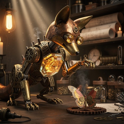 Free Clockwork Fox Curiosity Image - Steampunk, Clockwork, Mechanical ...