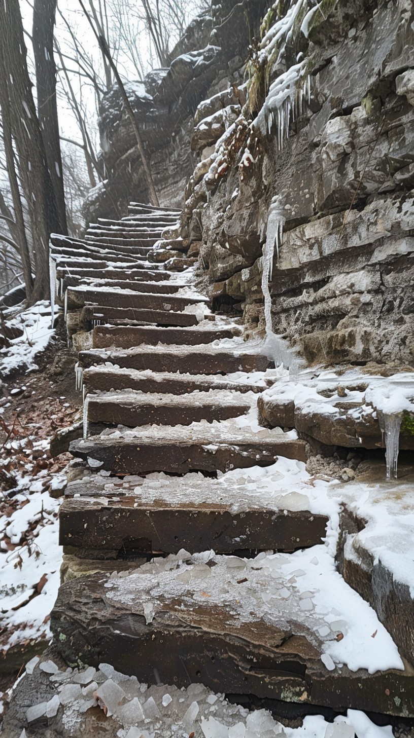 Snowy Ramp With Steps Free Snowy Staircase Climb Image - Snow, Staircase, Winter | Download ...
