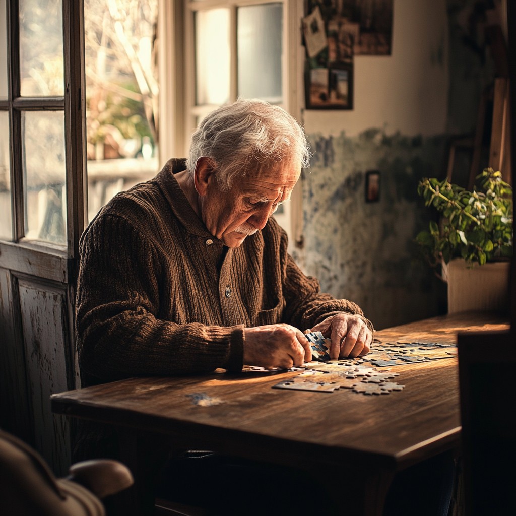 Free Senior solving puzzle Image - Elderly, Puzzle, Concentration ...