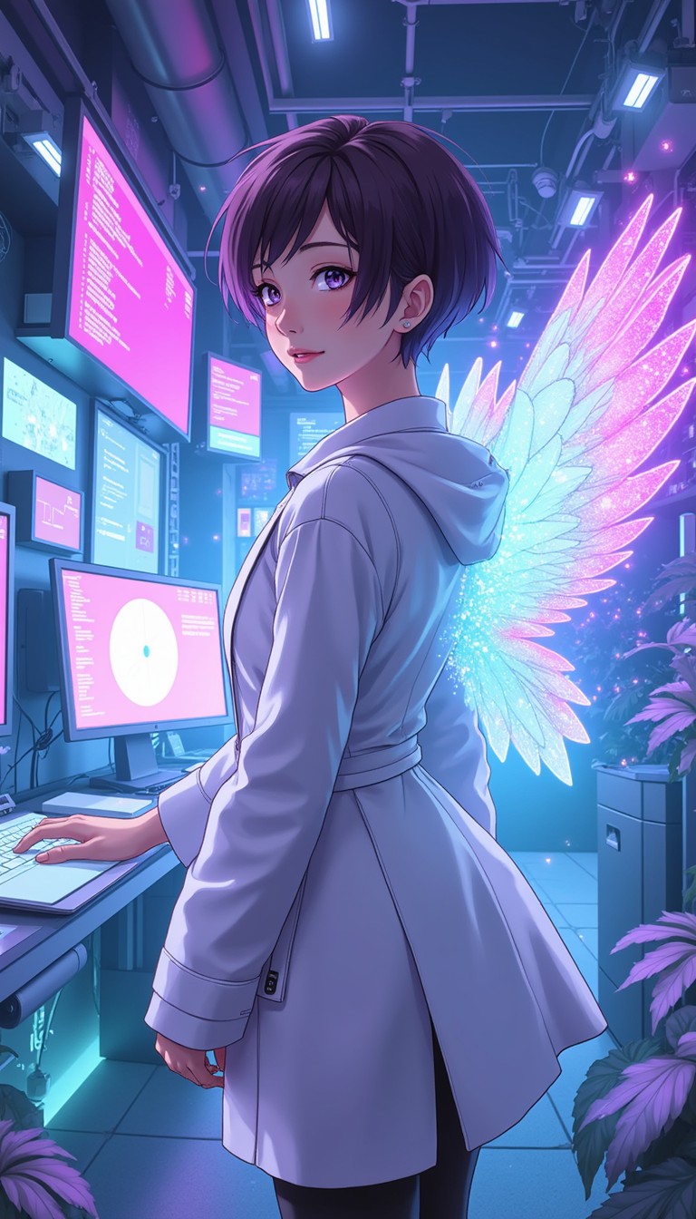 Free Digital Angel Coder Image - Anime, Programmer, Coder | Download at ...