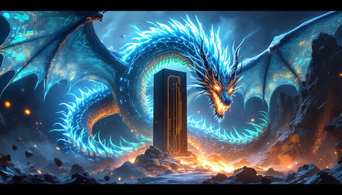 Free Digital Dragon Unleashed Image - Dragon, Technology, Cyberpunk ...
