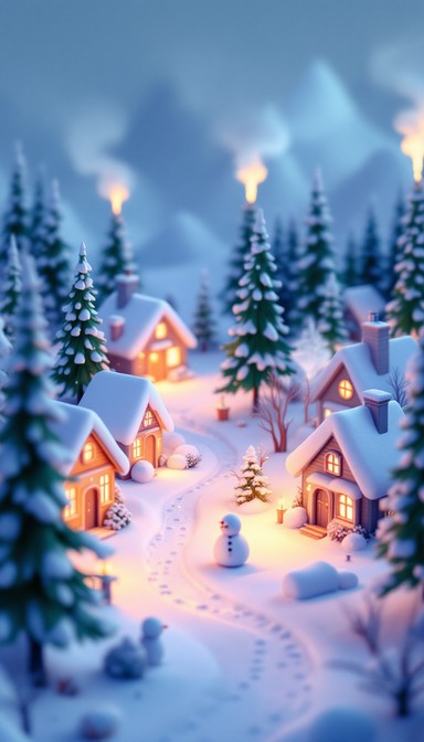 Free Cozy Winter Village Image - Winter, Snow, Cottage | Download at ...