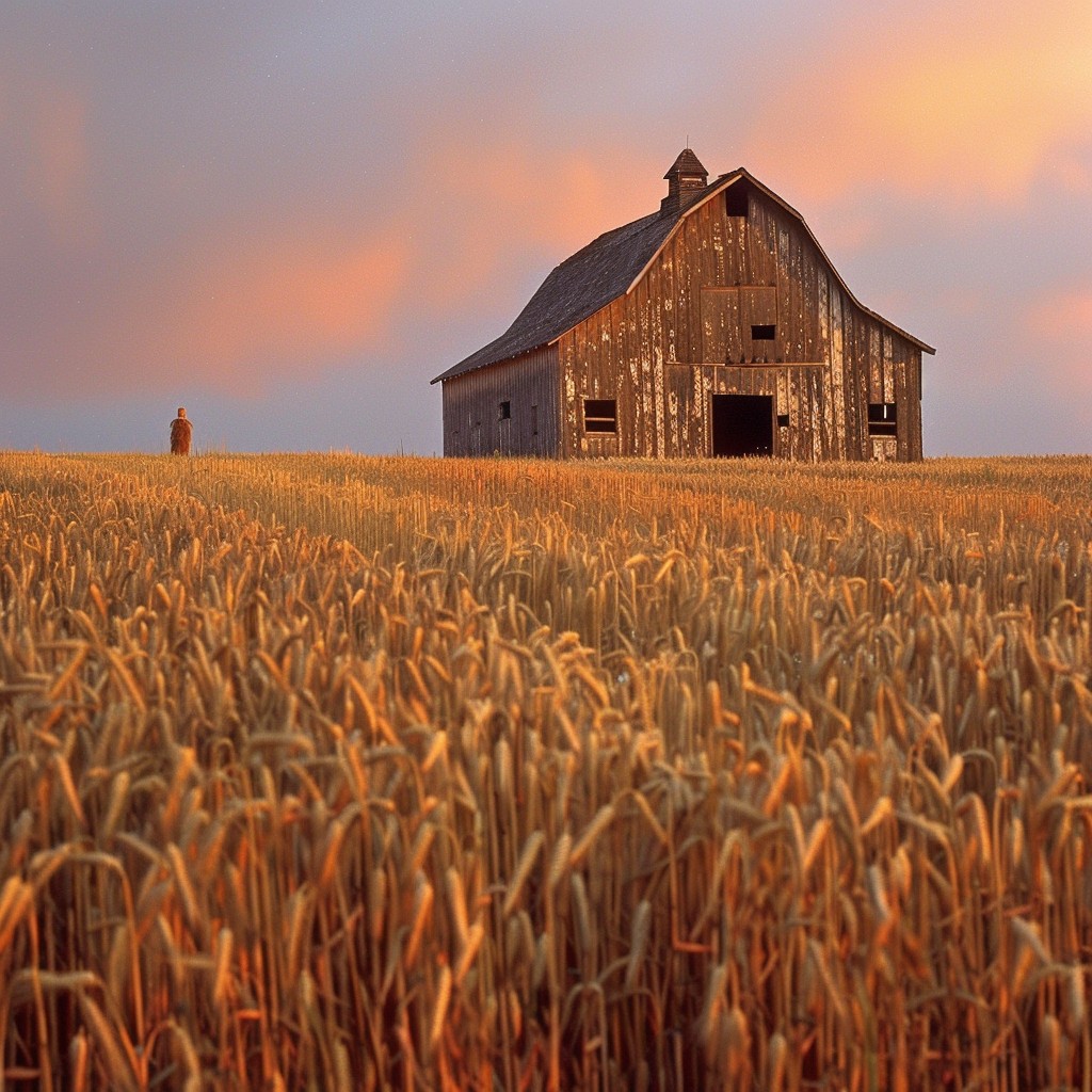 Barn Secene Free Sunset Barn Scene Image - Sunset, Barn, Wheat | Download at StockCake