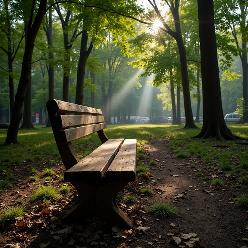 Free Sunlit Forest Sanctuary Image - Bench, Forest, Nature | Download ...