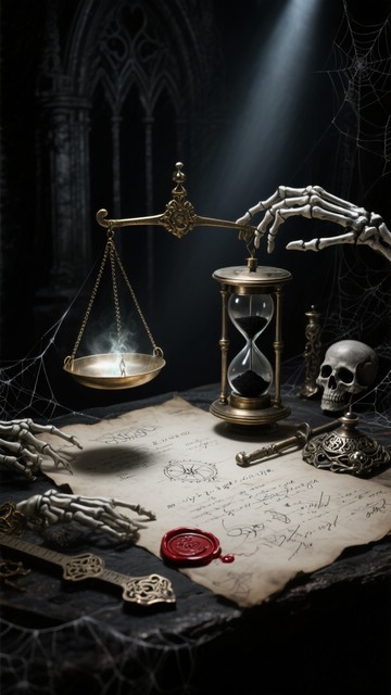 Free Mortality's Final Measure Image - Gothic, Scales, Hourglass ...