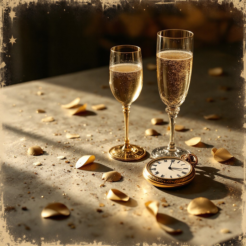 Free Midnight's Golden Toast Image - Champagne, Celebration, Vintage ...